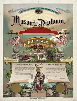 Freemasonry Prints: Masonic diploma