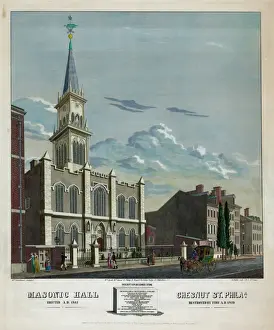 Freemasonry Prints: Masonic Hall Chestnut st. Phila