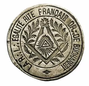 Sociedades Collection: Masonic Seal. French Rite. Budapest, 19th century