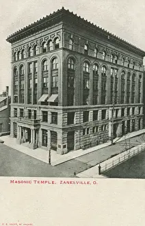 Ohio Prints: Masonic Temple, Zanesville, Ohio, USA