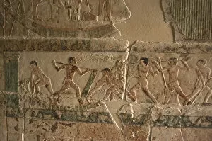 Afrca Gallery: Mastaba of Nefer and Kahay. Relief. Fighters on a boat. Egyp