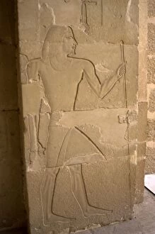 Afrca Gallery: Mastaba of Nefer and Kahay. Relief. Male figure standing wit