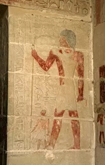 Afrca Gallery: Mastaba of Nefer and Kahay. Relief. The Pharaoh Nefer standi