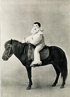 Ponies Gallery: Master Franz Ebert, German actor-comedian on a pony