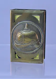 Matchbox cover with German helmet, WW1