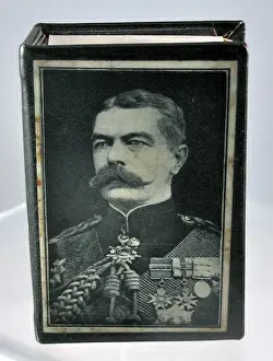 Matchbox cover inscribed In memoriam - Kitchener, WW1