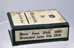 Drowned Prints: Matchbox cover inscribed In memoriam - Kitchener, WW1