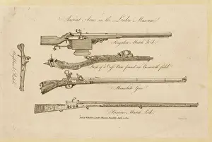 1812 Prints: Matchlocks, gun and pistol