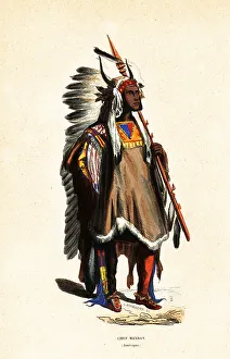 Auguste Wahlen Prints: Mato-tope or Four Bears, Chief of the Mandan people