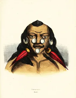 Auguste Wahlen Prints: Matses or Matis warrior of Brazil