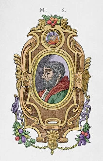 Maurice Sceve (c.1501-1564). Colored engraving