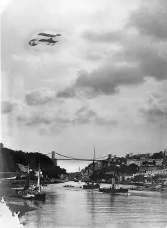 Suspension Prints: Maurice Tetard flying a Bristol Boxkite over Clifton