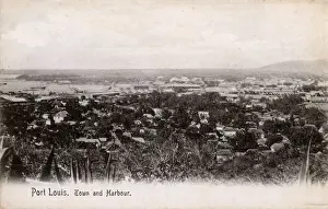 Mauritian Prints: Mauritius - Port Louis - Town and Harbour - Panorama
