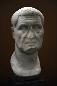 Crisis Prints: Maximinus Thrax (c. 173-238). Roman Emperor. Bust. Marble. C