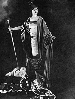 Morgan Prints: Maxine Elliott as Britannia, WW1
