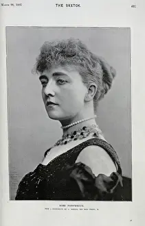 May Fortescue, actress, theatrical portrait in black gown