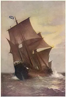 America Prints: The Mayflower - transporting Pilgrim Fathers to New World
