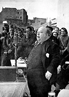 Defend Prints: The Mayor of Madrid making a speech; Spanish Civil War 1936
