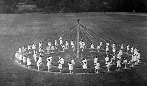 Bournville Prints: Maypole dancing, Bournville village