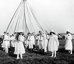 Maypole Prints: Maypole dancing early 1900s