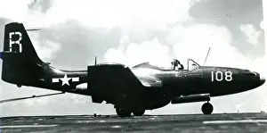 Mcdonnell Prints: McDonnell FH-1 Phantom, 111804, aboard an aircraft carrier