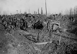 Stump Prints: Mealtime in British reserve trench, Western Front, WW1
