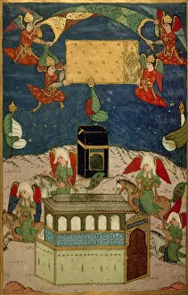 Muhammad Collection: Mecca. Angels decorating the Kaba at the birth of prophet Mu