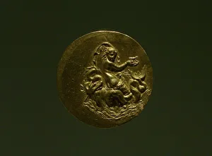 Nymph Prints: Medaillon depicting a Nereid riding a sea dragon