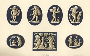 Cupids Prints: Medallions of Cupids and children