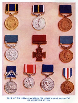 Bravery Collection: Medals Awarded for Gallantry or Life-Saving at Sea