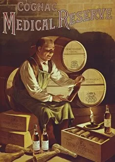 Engravings Gallery: Medical Reserve Cognac. Advertisement poster of