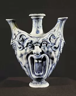 Anthropomorphic Gallery: Medici porcelain. Three grotesque-style spouts
