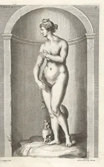 17th Century Prints: The Medici Venus with dolphin and putto