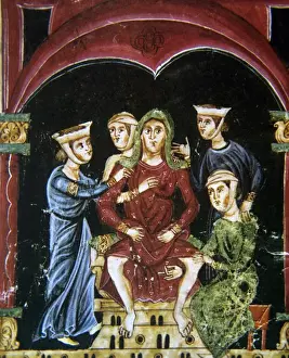 Childbirth Prints: Medicine. Middle Age. Partus. Miniature