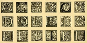 Images Dated 5th January 2017: Medieval alphabet, ornate initials A-L