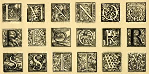 Images Dated 5th January 2017: Medieval alphabet, ornate initials L-Y