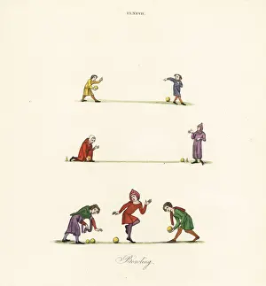 Strutt Prints: Medieval bowling games