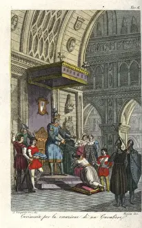 Squire Prints: Medieval ceremony of the creation of a knight