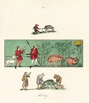 Boar Prints: Medieval hunting scenes