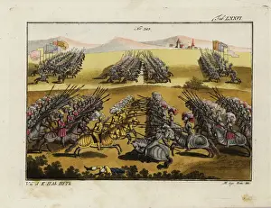 Maximilian Prints: Medieval knights in a pitched battle