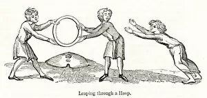 Images Dated 12th March 2019: Medieval leaping through hoop