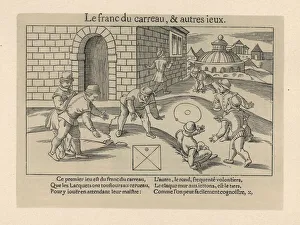 Throw Gallery: Medieval men playing the game of franc-carreau