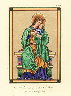 Medieval queen in ceremonial robes, 13th century
