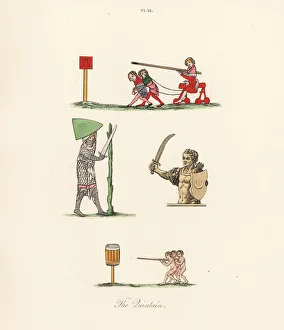 Quintain Prints: Medieval tilting games or quintain