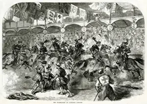 Staged Prints: Medieval Tournament at Cremorne Gardens, London, 1863