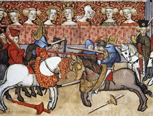 Chronicle Collection: Medieval tournament. Great Chronicles of France. Miniature