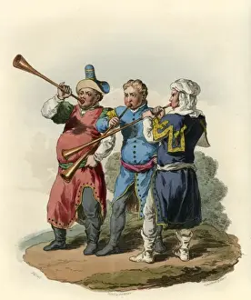 Grotesque Prints: Medieval Trumpeters