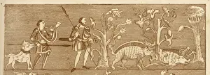 New Images August 2021 Prints: Medieval wild boar hunting