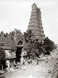Meenaskshi Amman Hindu temple, Madura, India, circa 1890