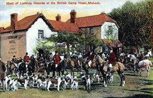 Hunters Prints: Meet of the Ledbury Hounds - British Camp Hotel, Malvern